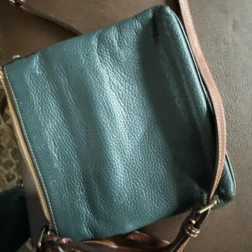 Dooney & Bourke Women Blue Solid Crossbody Leather Purse Adjustable Strap - Picture 4 of 6